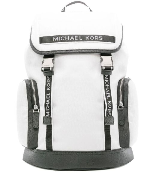 Michael Kors White Kent Drawstring Backpack for men