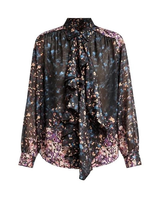Ulla Johnson Black Gesture Ruffled Blouse