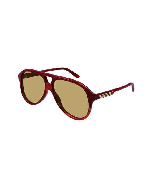 Gucci Brown Interlocking G Pilot-Frame Sunglasses for men