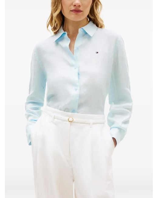 Tommy Hilfiger White Chemise À Manches Longues