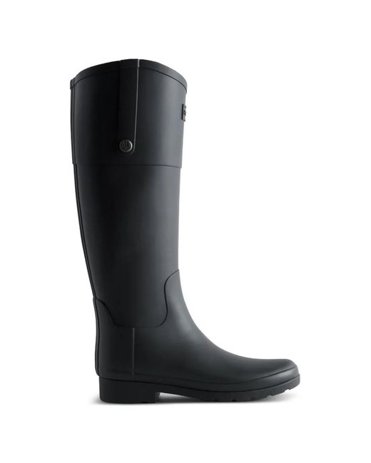 Hunter Black Wellington Knee-Length Boots