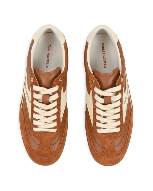 Karl Lagerfeld Brown Kandidate Lace-Up Panelled Sneakers