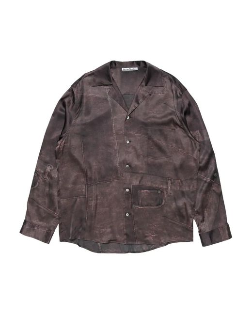 Acne Brown Printed Shirt for men
