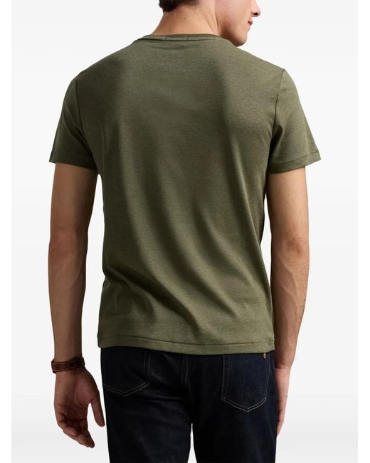 Polo Ralph Lauren Green Embroidered-Logo T-Shirt for men