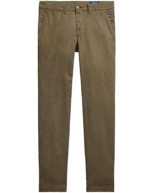 Polo Ralph Lauren Green Straight-leg Linen-cotton Trousers for men