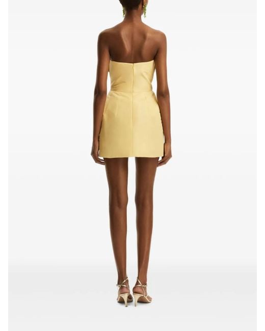 Robe En Faille À Détail De Nœud Oscar de la Renta en coloris Yellow