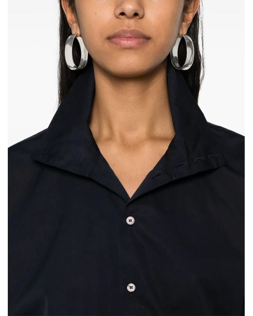 Fabiana Filippi Blue High-Neck Poplin Shirt