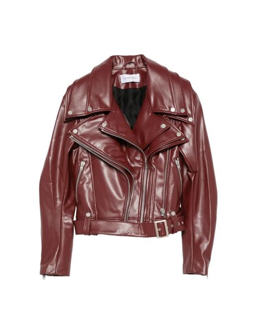 Viktor & Rolf Red Multi-Layer Biker Jacket