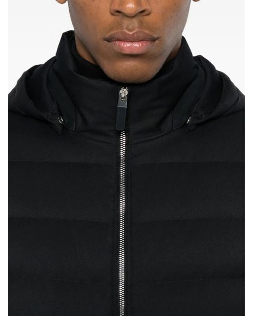 Zegna Black Veste Zippée À Capuche for men