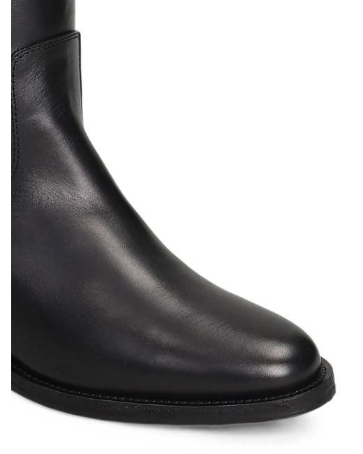 Via Roma 15 Black Zip-Fastening Buckle-Detail Knee-High Boots
