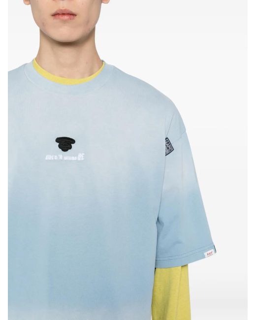 Aape By A Bathing Ape Blue Star-Print Tie-Dye T-Shirt for men