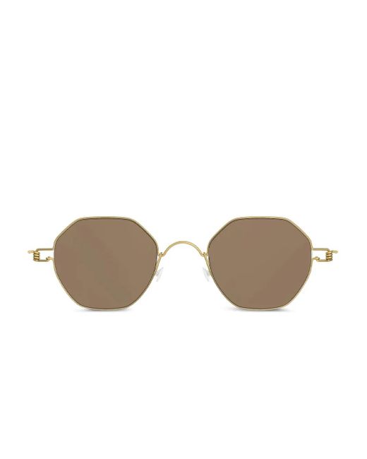 Lindberg Metallic Sonnenbrille mit geometrischem Gestell
