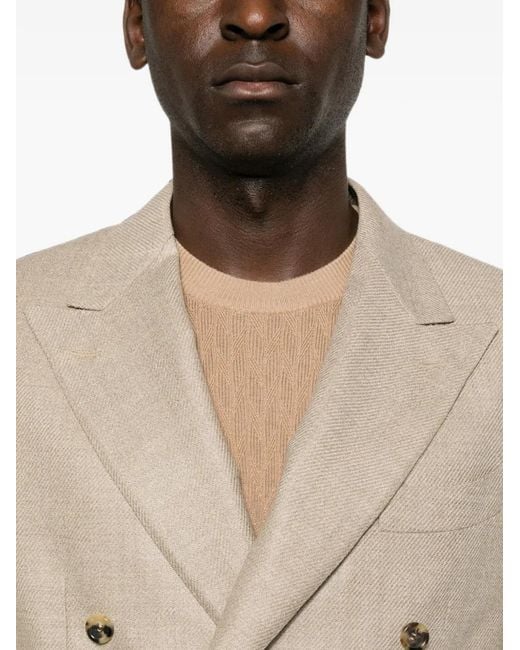 Canali Natural Double-Breasted Peak-Lapels Blazer for men