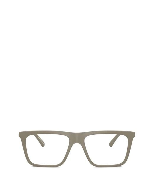 Emporio Armani Natural Matte Rectangle Sunglasses for men