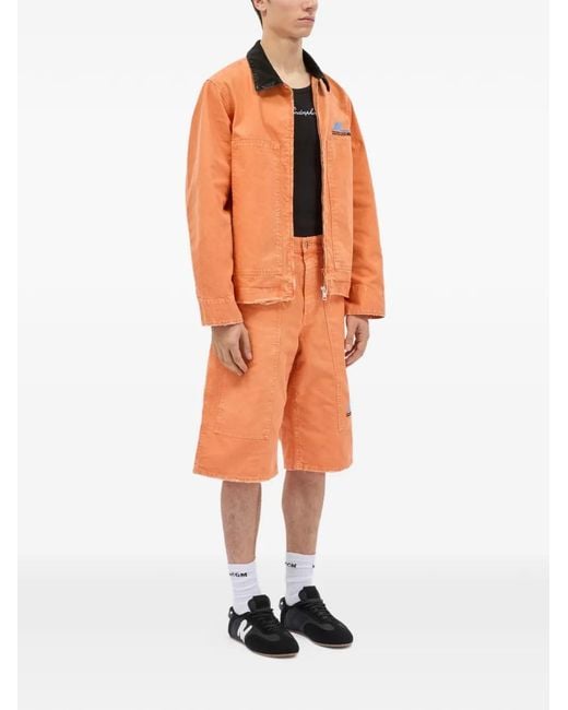 MSGM Orange Collar Denim Jacket for men