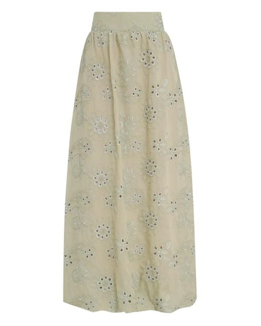 Gonna Midi Zahra Con Ricamo di Brigitte Bardot in White
