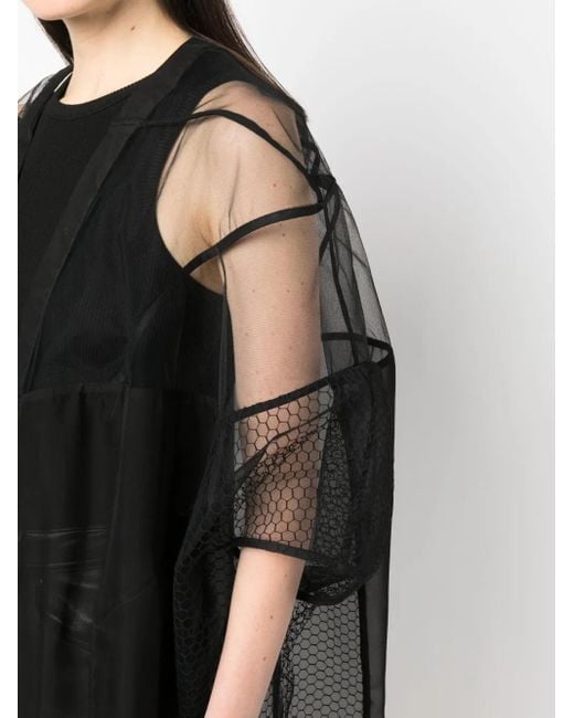 Rick Owens Black Edfu Tecuatl Sheer Silk Jacket