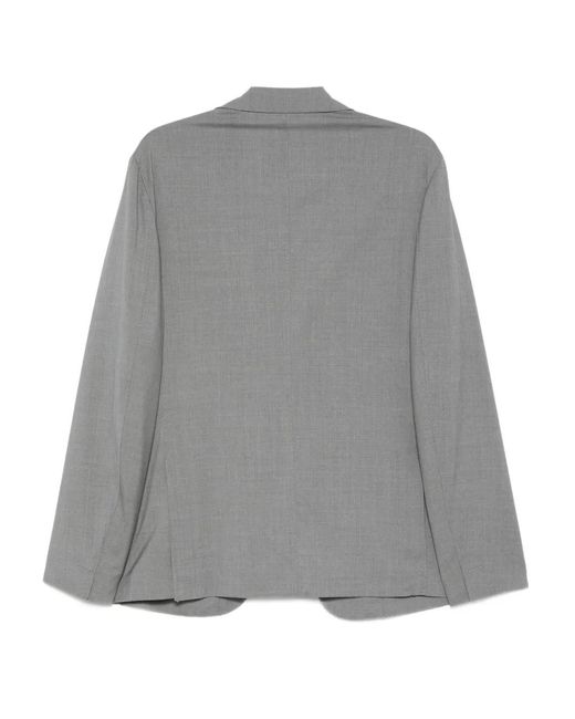 Eleventy Gray Single-Breasted Patch-Pocket Blazer for men