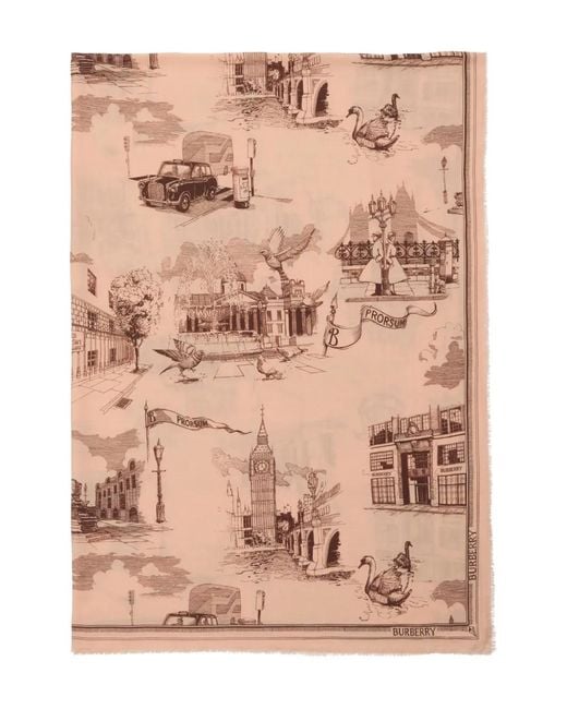 Sciarpa London Landmarks di Burberry in Pink