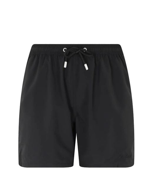 Mc2 Saint Barth Black Patmos Drawstring Swim Shorts for men