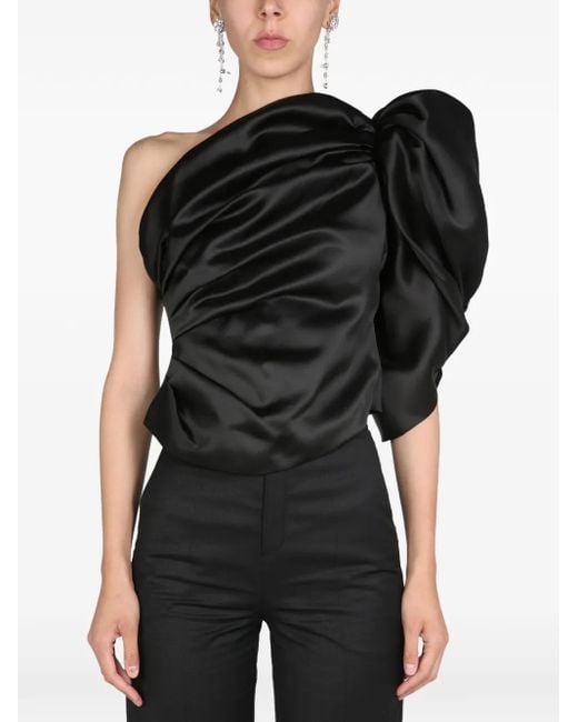Anouki Black One-Shoulder Bow Top
