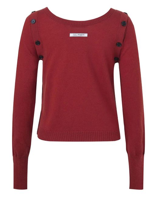 Ports 1961 Red Button-Detail Jumper