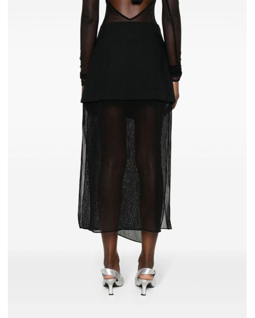 Gauchère Black Panelled Wool Skirt