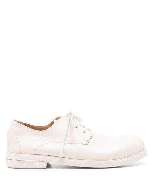 Marsèll White Almond Leather Oxford Shoes