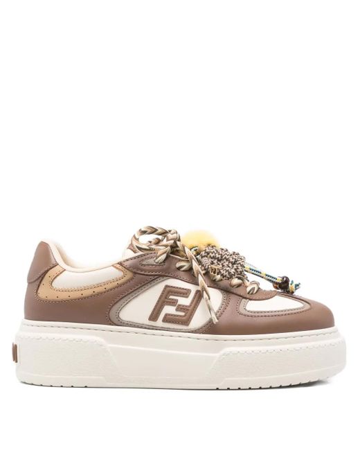 Fendi Brown Match Platform Sneakers