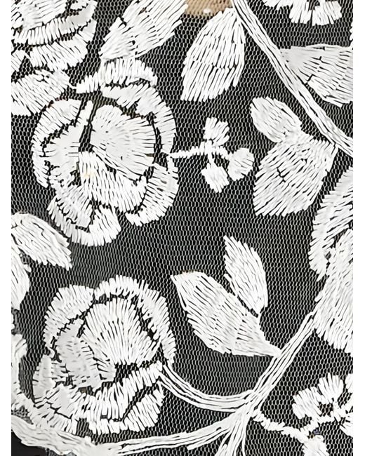 Tadashi Shoji White Floral-Lace Maxi Dress