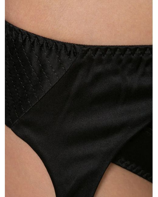 Fleur du Mal Black Bullet Satin Garter Belt