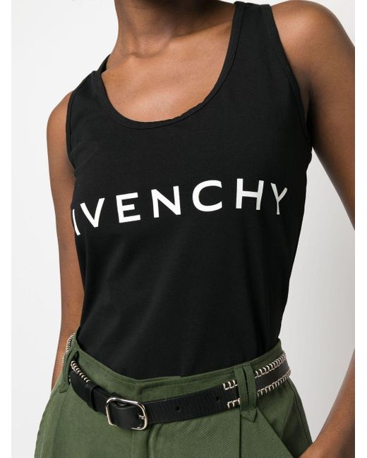 T-shirt sans manches à logo imprimé Givenchy en coloris Black