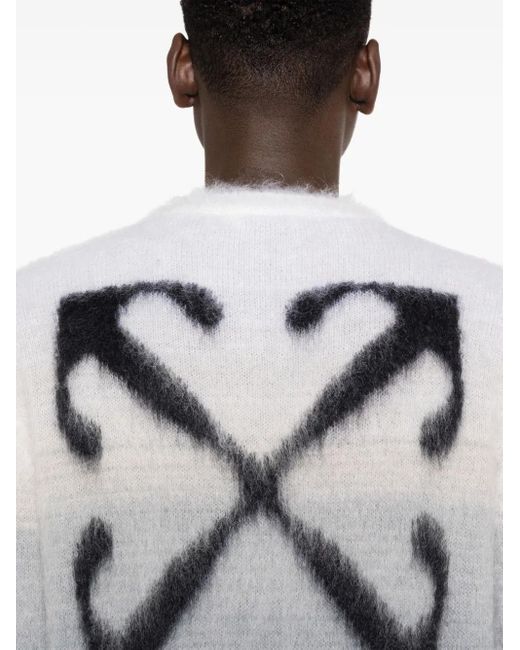 Off-White c/o Virgil Abloh Gray Off- Sweater With Crew Neck for men