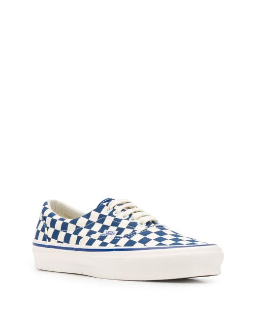 blue checkered vans with laces