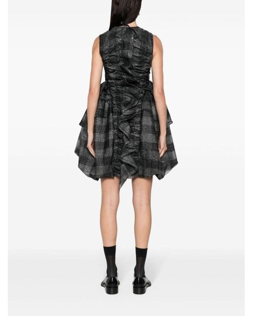 CECILIE BAHNSEN Giselle Mini-jurk Met Ruches in het Black