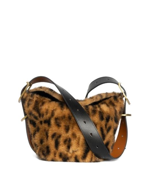 Zadig & Voltaire Brown Leopard-Print Shoulder Bag