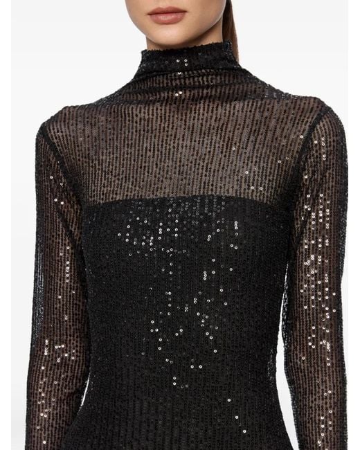 Atu Body Couture Black Sequined Mermaid Maxi Dress
