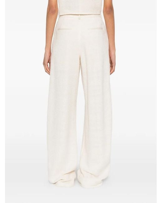 Nanushka White Seka Tapered-Leg Tailored Trousers