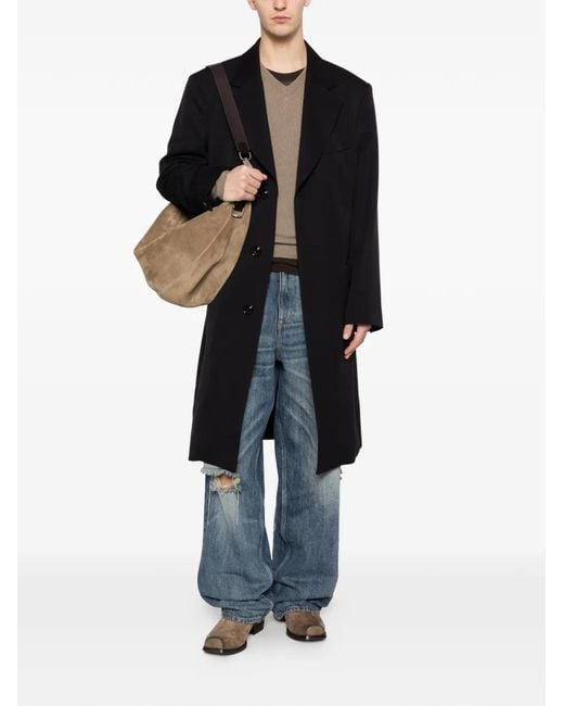 Our Legacy Black Dolphin Buttoned Coat for men