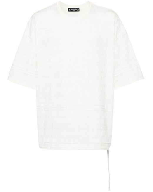 T-shirt con logo jacquard di Mastermind Japan in White da Uomo