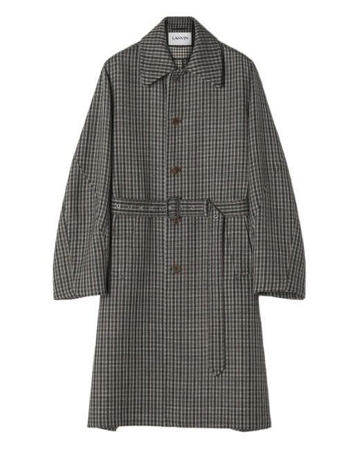 Lanvin Mantel Mit Gürtel in Gray für Herren
