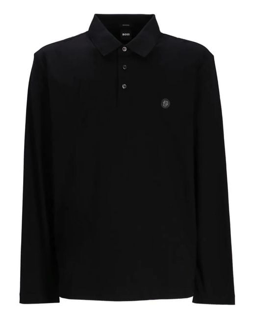 Boss Black Long-Sleeved Polo Shirt for men