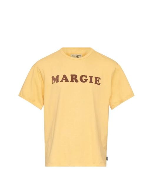 MM6 by Maison Margiela Yellow Jersey T-Shirt for men