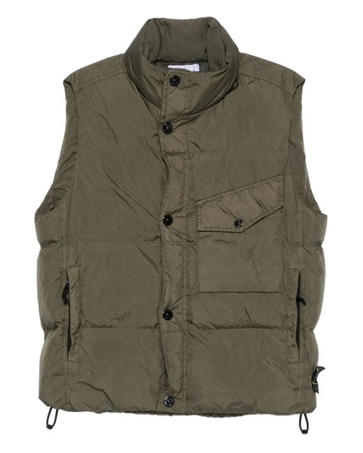 Stone Island Crinkle Reps Ny Gilet in het Green voor heren