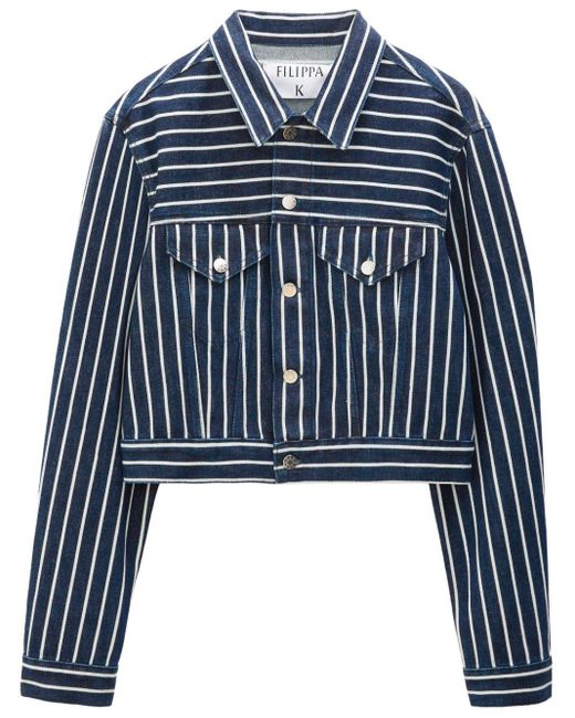 Filippa K Blue Striped Denim Jacket