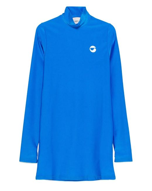 Coperni Blue High-Neck Mini Dress