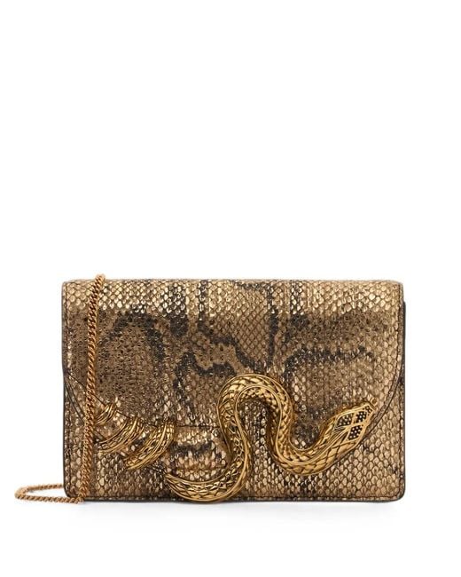 Roberto Cavalli Brown Mini Sac À Motif Peau De Serpent