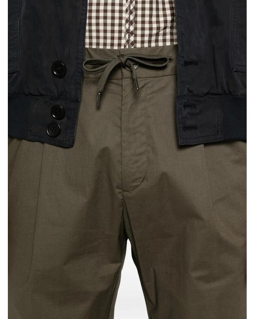 Herno Gray Drawstring Pleated Trousers for men