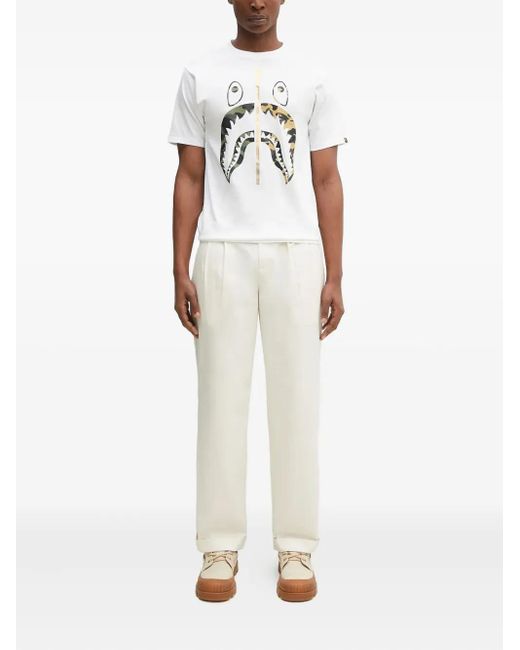 A Bathing Ape White 1St Camo Separate Shark T-Shirt for men