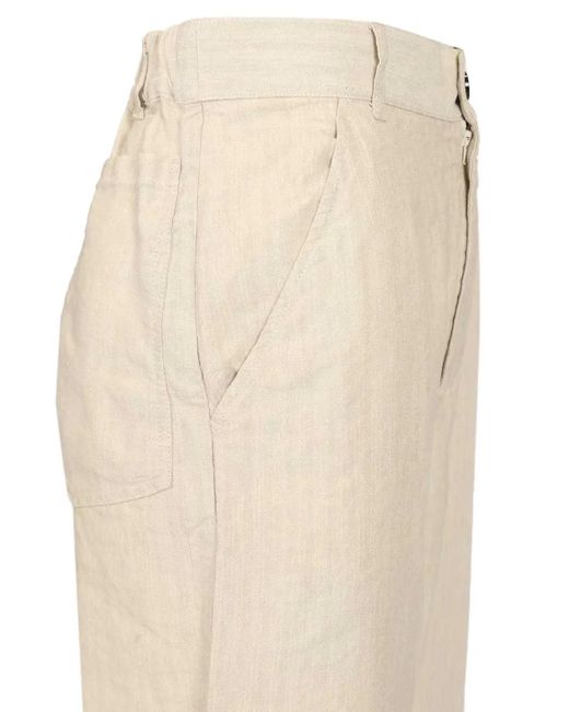 Barena White Ida Herringbone Trousers